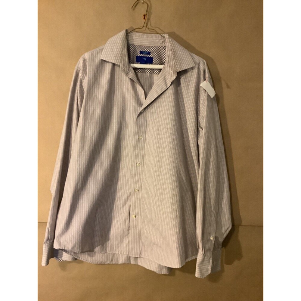 Egara Shirt Mens Extra  Large Blue Non Iron Slim Fit Business Office Dress